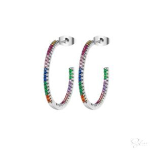 Multicolor Stone Hoops