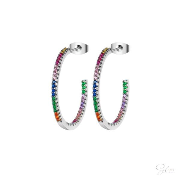 Multicolor Stone Hoops