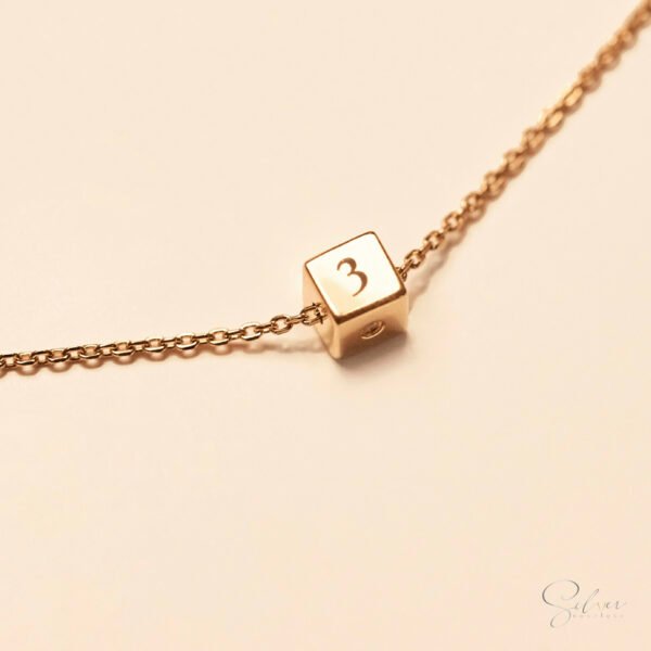 Cube Necklace - Dice Necklace - Image 2