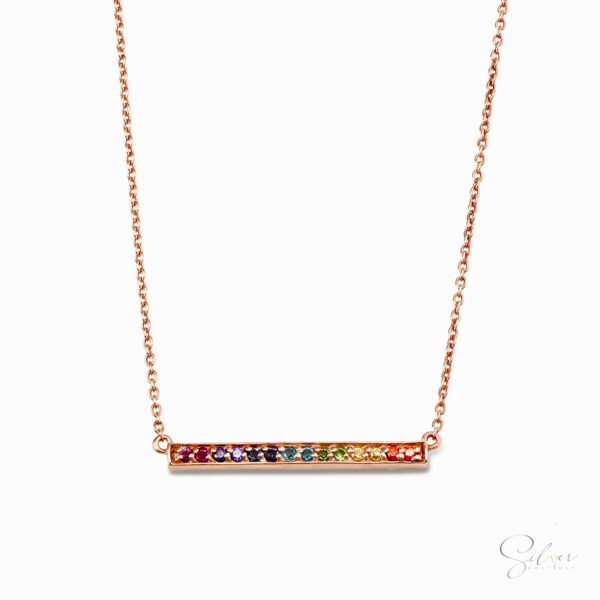 Rainbow Color Stone Plate Necklace