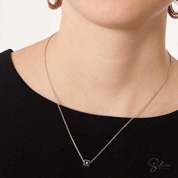 Cube Necklace - Dice Necklace - Image 3