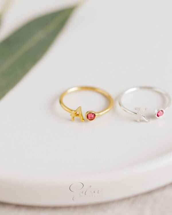 Initial with Birthstone Ring - Image 3