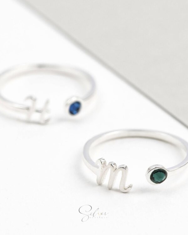 Initial with Birthstone Ring
