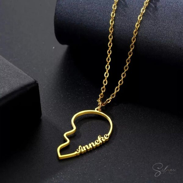 Broken Heart Name Necklace - Image 4