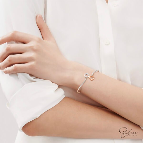 Open Heart Duo Bangle - Image 2