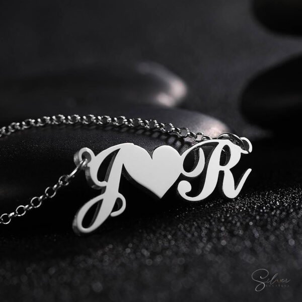 Initials with Heart Necklace - Image 2