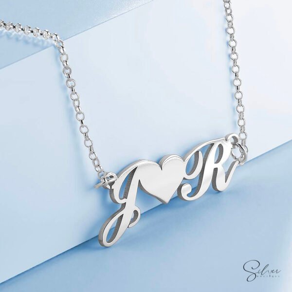 Initials with Heart Necklace - Image 3