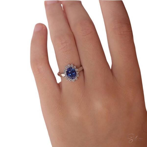 Royal Halo Sapphire Ring - Image 5