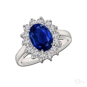 Royal Halo Sapphire Ring