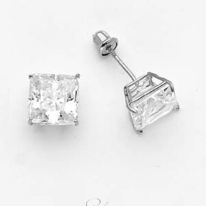 Princess Cut Stud Earrings