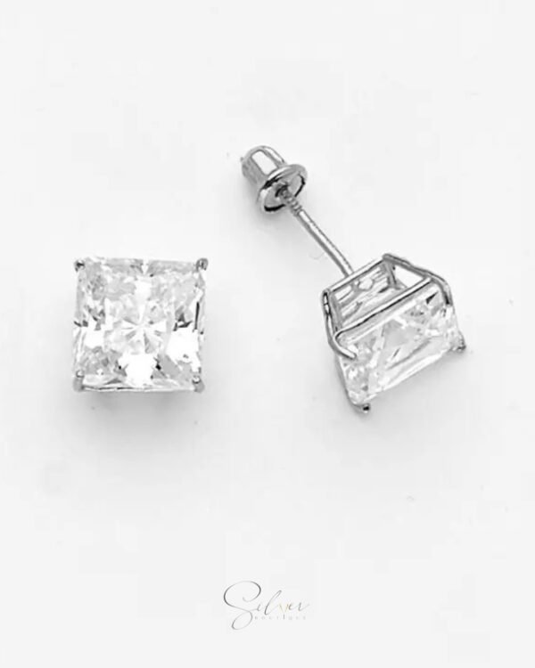 Princess Cut Stud Earrings