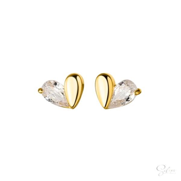 Unique Heart Stud Earrings