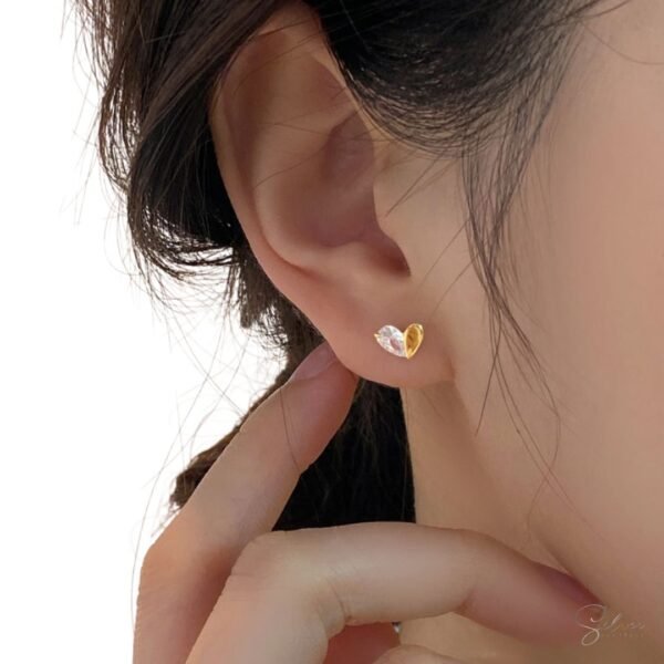 Unique Heart Stud Earrings - Image 3