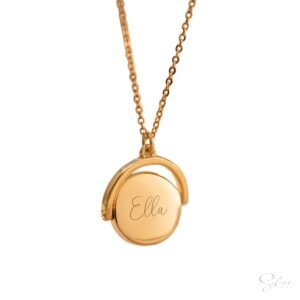 Round Spinner Personalized Name Necklace
