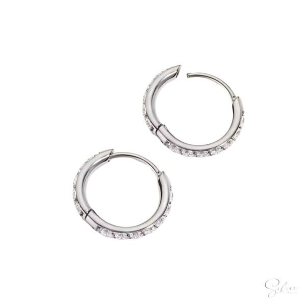 Dainty Stone Huggee Earrings - Image 4