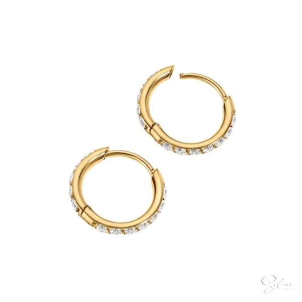Dainty Stone Huggee Earrings - Image 5