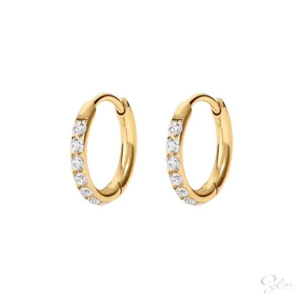 Dainty Stone Huggee Earrings - Image 3
