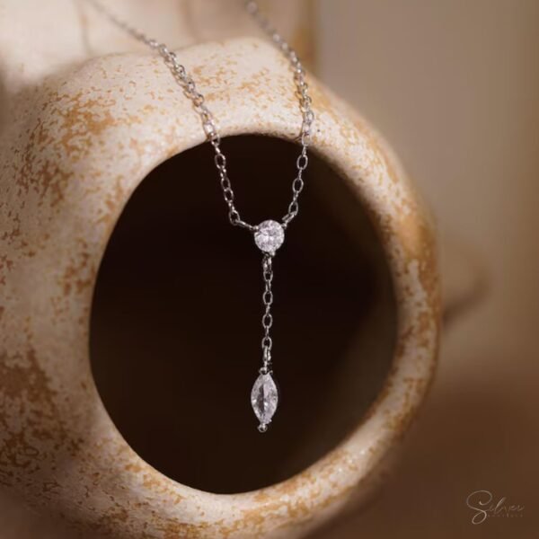 Classic Drop Y Shape Necklace - Image 4