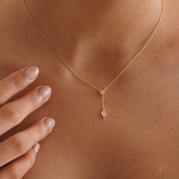 Classic Drop Y Shape Necklace - Image 2