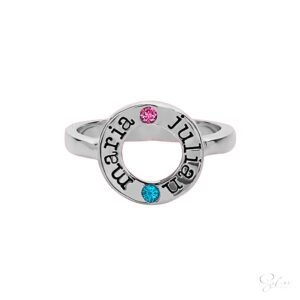 Custom Birthstone Name Ring