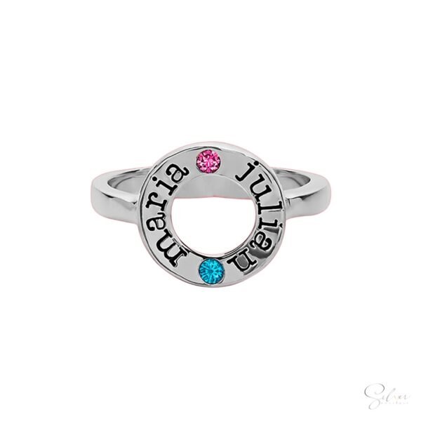 Custom Birthstone Name Ring